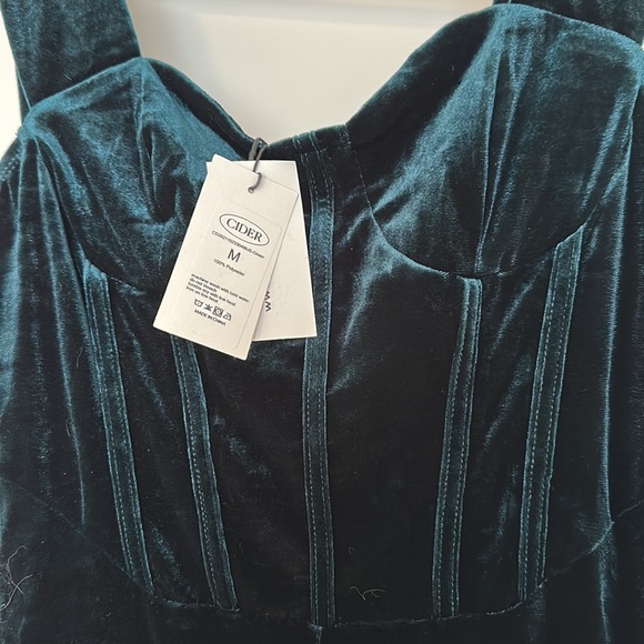 Cider. Dark teal, velvet jumpsuit. Size M. - Picture 4 of 4